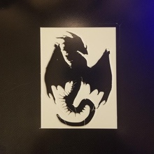 Drachen Schablone Silhouette Airbrush Verliese Kunsthandwerk Sprühfarbe 3d print model - Mito3D