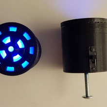 iron man arc reactor style rgriff props & cosplay knob led 3d print model - Mito3D