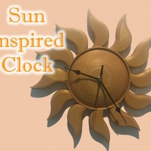 Soleil inspiré l'horloge jardin pendaison regarder mur wall mounted coucher soleil 3d print model - Mito3D