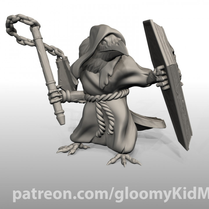 kenku Tischplatte Miniatur Kriegsspiel Patreon dnd Dreschflegel Kleriker Gloomykid Ravenfolk 3D print model - Mito3D