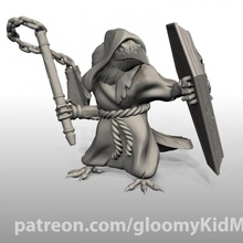 Kenku tampo mesa miniatura jogo guerra patreon d dnd mangual clérigo garoto sombrio ravenfolk 3d print model - Mito3D