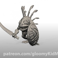 múrloc espada proteger mesa miniatura Warcraft juego guerra d dnd triste kua toa 3d print model - Mito3D