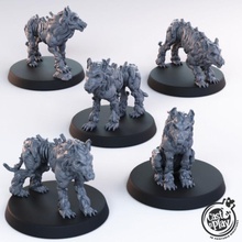 hellhounds tabletop dog fantasy hell hound undead zombie dead shadows dnd castnplay hellhound 3d print model - Mito3D