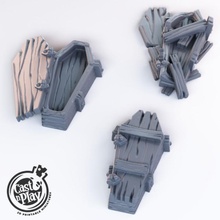 coffins tabletop undead graveyard wooden shadows dnd shattered castnplay 3d print model - Mito3D