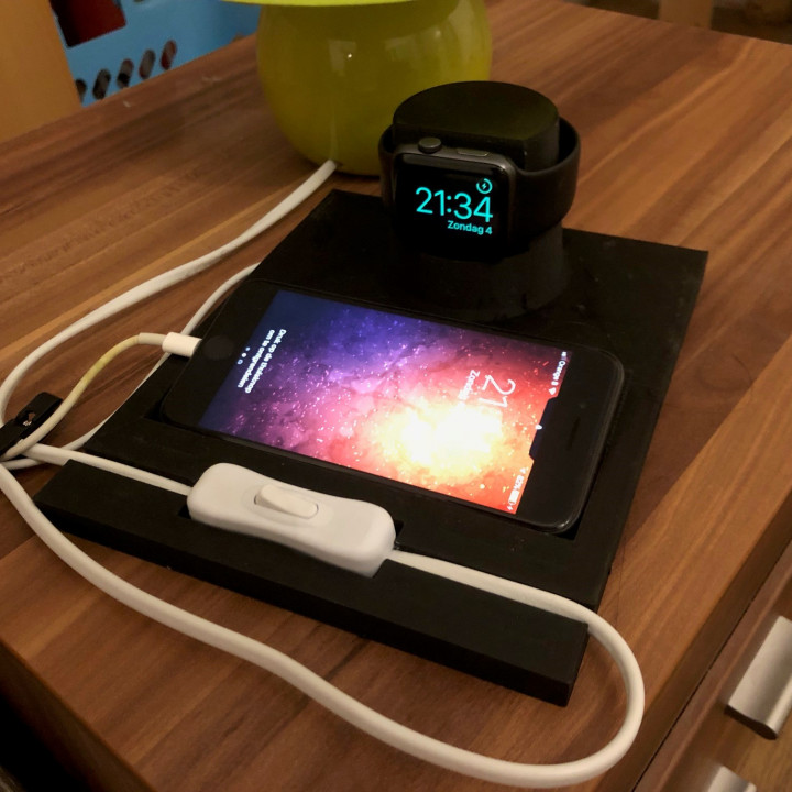 charger-iphone-iwatch gadgets & electronics iphone table charger iwatch 3D print model - Mito3D