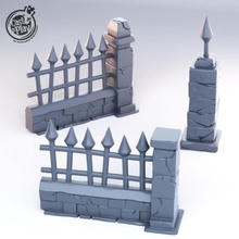 graveyard fences tabletop fantasy fence terrain dnd castnplay 3d print model - Mito3D