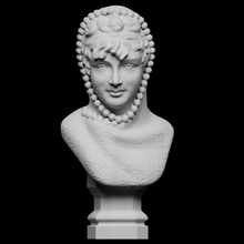 female bust veil scan face head portrait marble italy italian 3d print model - Mito3D