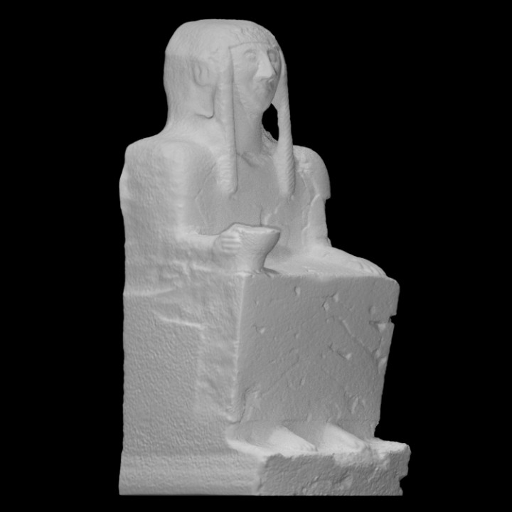 monumental funerary figure scan germany sculpture turkey woman seated princess syria guzana tell-hafaf max-oppenheim 3D print model - Mito3D