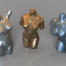 3 fêmea corpos anatomia corpo tronco peitos bunda ero 3d print model - Mito3D