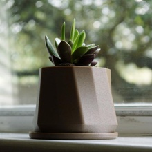 semplice succulenta fioriera pentola vaso impianti 3d print model - Mito3D