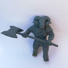 minoaries minotaurus miniature 28mm axe monster ram rpg warhammer boardgame tabletop dnd aries pathfinder frostgrave kings war kow 3d print model - Mito3D