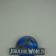 jurassic logotipo fan art filme jurássico t rex dinossauros jurassicworld 3d print model - Mito3D