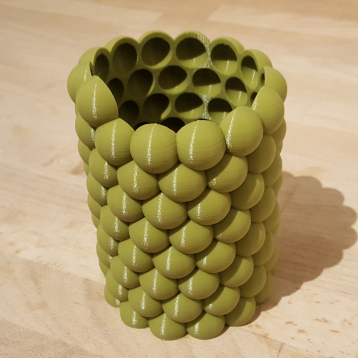 Customizável esfera tubo copo openscad caneta suporte escrivaninha arrumado lápis 3D print model - Mito3D