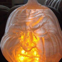 grumpy jack o'lantern & garden halloween pumpkin jacko'lantern 3d print model - Mito3D