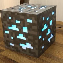 8 bit Minecraft diamant minerai lampe siri activée jardin framboise pi homebridge homekit 3d print model - Mito3D