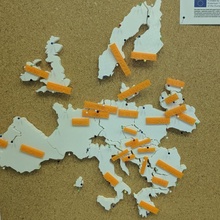 e3d+vet exercise europe puzzle map 3d print model - Mito3D