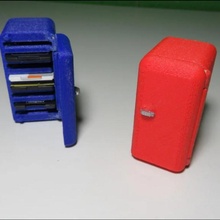 Jahrgang Kühlschrank sd card Halter Unterstützung Gadgets Elektronik Wagen 3d print model - Mito3D