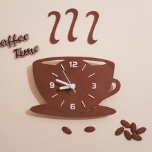 coffee time kitchen clock dinner wall cofee 3d print model - Mito3D