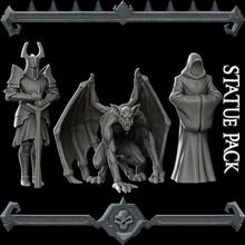 gothic city statue pack tabletop 3d print model - Mito3D