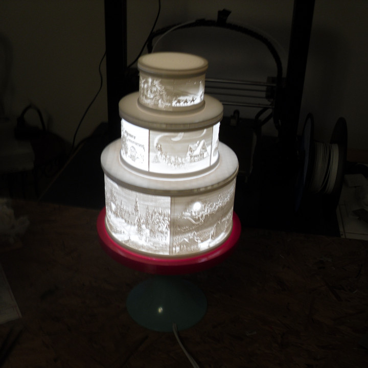 christmas lithophane tier cake & garden decorations christmas- 3D print model - Mito3D