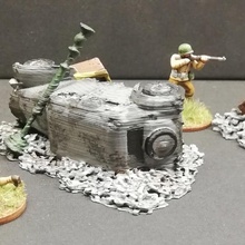 barricades & rubbles - xviii xx period tabletop action bolt ww2 diorama wargame scenery barricade rubble 3d print model - Mito3D