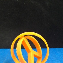 fiação sinal paz símbolo fan art girando esfera logotipos rotação peacesymbol 3d print model - Mito3D