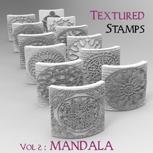 textured stamps vol 2 mandala store hobby pattern pin terrain warhammer rock stamp base ground diorama pavement rolling sol d&d socle dnd sylvaneth stormcast nighthaunt 3d print model - Mito3D