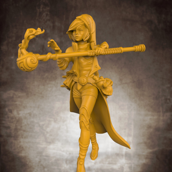 insan kadın sihirbaz 32mm ölçek minyatür masaüstü büyücü magi 3D print model - Mito3D