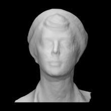 mujer acero left side cabeza escanear 3d escultura uk Sheffield 3d print model - Mito3D