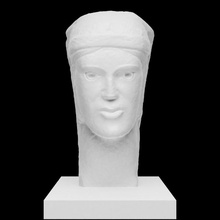 bow set female protome scan stone limestone 3d print model - Mito3D