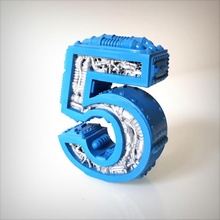 Steampunk 5 alfabeto 3d print model - Mito3D