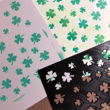 stencil - clovers art painting clover patrick holiday papercraft 3d print model - Mito3D