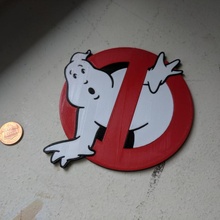 ghostbusters logo coaster mm multimaterial mmu 3d print model - Mito3D