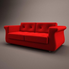 2 seat couch 2seat architecture cushion design elements furnishings furniture interior jkemp leather live lounger model red room sofa 3d print model - Mito3D