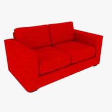 2 seat sofa chair couch furnishings furniture house live lounge lounger model red room soft theloneginger 3d print model - Mito3D