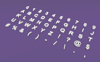 3d-Figuren-3-Schriften 3 3d alphabet Charakter Sammlung font Brief Modell Anzahl symbol teqqen text 3d print model - Mito3D