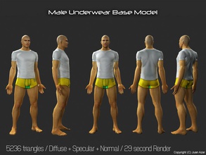 Modelo 3d - underwear masculino & naipe animação o personagem pano roupas os caras hail3d humanos inferior do sexo homem modelo pessoas poli colocados quad equipamento terno cueca curta zbrush 3d print model - Mito3D