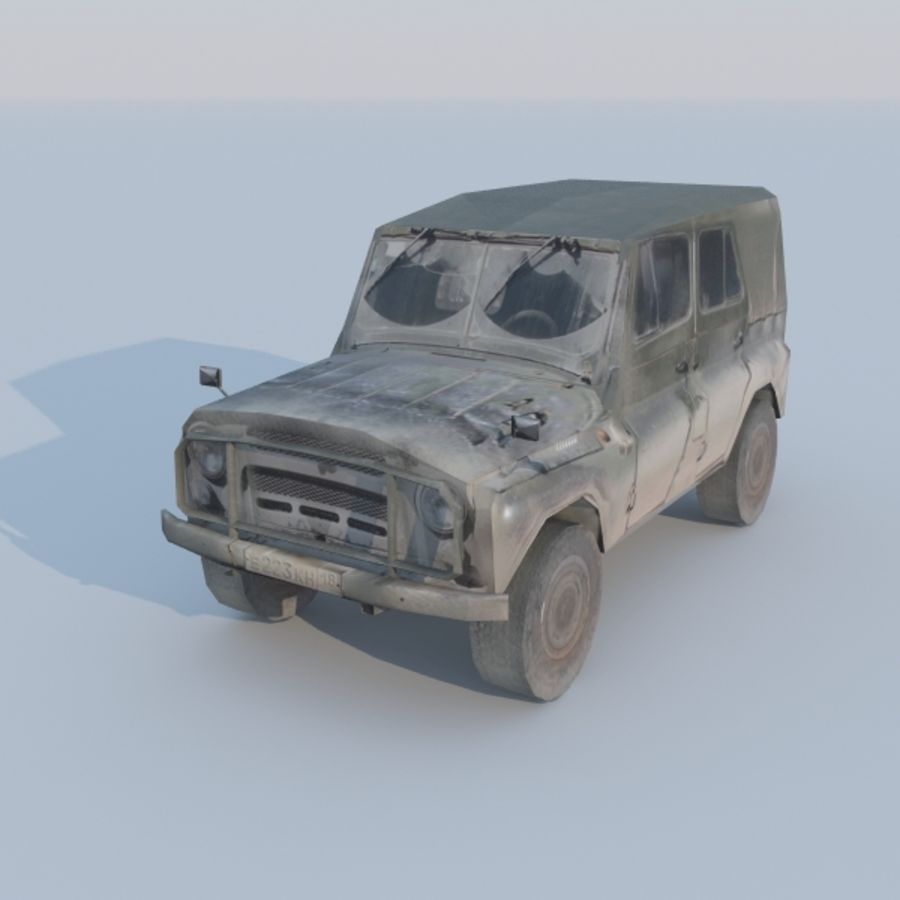 3d uaz military jeep low-poly 4x4 army dragman hummer lower model multipurpose offroad poli poly russian transport vehicle 3D print model - Mito3D