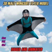 3d wingsuit male flyer model rigged animated 3ds air animation character engine fbx flight fly game guys human man max mustafavangol paraglide paraglider rig skydive skydiver sport unity wing 3d print model - Mito3D