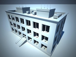3storybuilding daireler mimarlık bina düz ev labirynt model ofis okul yapısı 3d print model - Mito3D