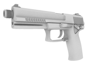 45 caliber handgun lam light attachment module suppressor djkorova gun model pistol socom state united weapon 3d print model - Mito3D