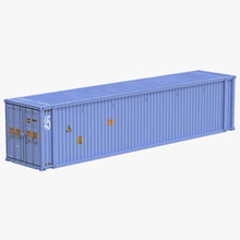 45 ft high cube container blue 3d molier box cargo commercial delivery docking export freight goods heavy import industrial industry international load model shipment shipping storage transport vray 3d print model - Mito3D