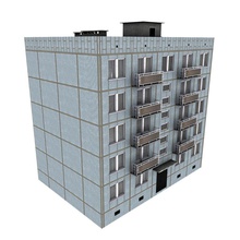 73 75 5 katlı bina Rus AKP-4570- 4570 Daire mimarlık engeller şehir Doğu ev AKP daha düşük model eski poly gerçek zamanlı Rusya sokak yapısı kentsel SSCB vad3d 3d print model - Mito3D