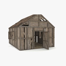 abandoned house 3d architecture bs construction country destruction model refuge ruin shelter structure wood 3d print model - Mito3D