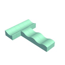 abstract bencht shaped wavy v1 bench tshaped furniture printable lowpoly 3d print model - Mito3D