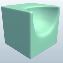 abstract chairconcave cube v1 Stuhl konkav Möbel bedruckbar ist lowpoly 3d print model - Mito3D