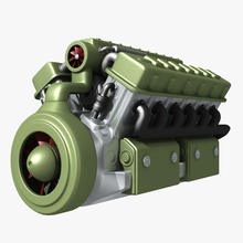 abstract v12 engine automobile car equipment gear industry lexxiam machine model motor parts tank technology tractor truck turbine vehicle 3d print model - Mito3D