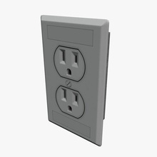 ac outlet us v1 electronics printable lowpoly 3d print model - Mito3D