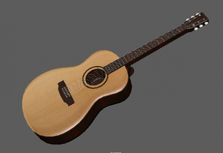 acoustic guitar music instrument item 3d print model - Mito3D