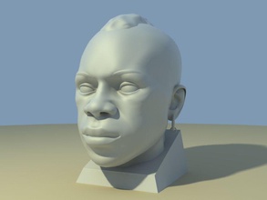 african head american anatomy character face lower male man model poly sergicx 3d print model - Mito3D